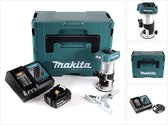 Makita DRT 50 RT1J accu multifunctionele freesmachine borstelloos 18V + 1x accu 5,0 Ah + snellader in Makpac 3