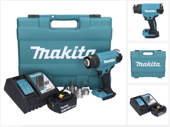 Foto: Makita dhg 181 rm1k snoerloos heteluchtpistool 18 v 150 550 c 1x oplaadbare accu 4 0 ah lader koffer