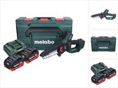 Scie à élaguer sans fil Metabo MS 18 LTX 15 18 V 15 cm 5 m/s + 2x batterie 5,5 Ah + chargeur + métaBOX