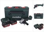 Metabo W 18 L BL 9-125 accu haakse slijper 18 V 125 mm borstelloos + 2x accu 5,5 Ah + lader + metaBOX