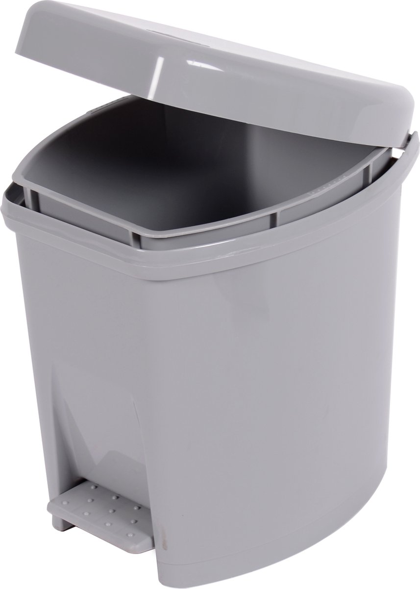 Power Tower pedaalemmer rechthoekig 6 liter met binnenemmer antraciet