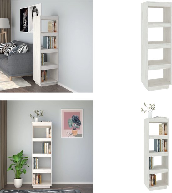 vidaXL Boekenkast/kamerscherm 60x30x167,5 cm massief grenenhout grijs, opbergkast, kamerscherm, scheidingswand, kast, kamerverdeler