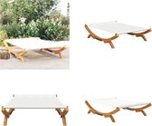 vidaXL Loungebed 165x188-5x46 cm massief gebogen hout crèmekleurig - Loungebed - Loungebedden - Tuinbed - Zonnebed