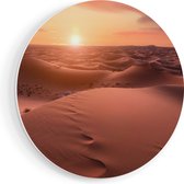 Artaza Forex Muurcirkel Woestijn in de Sahara bij Zonsondergang - 50x50 cm - Klein - Wandcirkel - Rond Schilderij - Muurdecoratie Cirkel