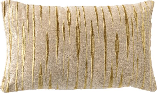Dutch Decor CONNOR - Sierkussen 30x50 cm - met subtiel goud accent - Summer Sand - beige en goud - Inclusief binnenkussen