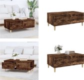 vidaXL Salontafel - 90x50x36,5 cm - Table basse en Chêne fumé - Design scandinave - Table en bois - Chêne fumé - Tables TV - Meubles de Living