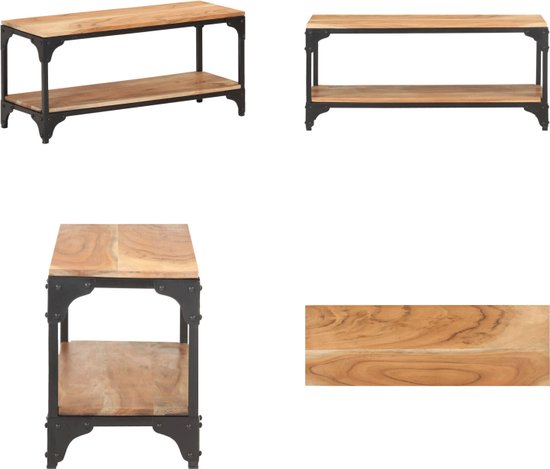 vidaXL Salontafel 90x30x40 cm Bois d'acacia massif - Table basse - Tables basses - Table basse en bois - Tables basses en bois