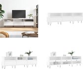 vidaXL Tv-meubel 150x30x44-5 cm bewerkt hout hoogglans wit - Tv-meubel - Tv-meubels - Tv-kast - Hifi-kast