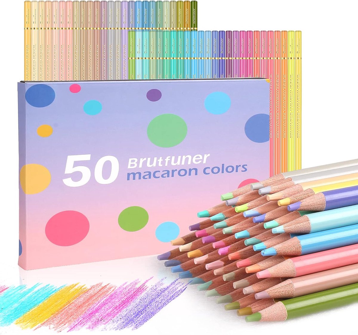 50 kleuren kleurpotloden, kleurpotloden voor kunstenaar, pastelpotloden voor tekenen, kunstbenodigdheden (50 kleuren)