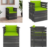 vidaXL Tuinfauteuil met kussens pallet grenenhout - Palletstoel - Palletstoelen - Pallet Stoel - Pallet Stoelen