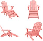 vidaXL Chaise de jardin Adirondack avec repose-pieds Épicéa massif rose - Chaise de jardin - Chaises de jardin de jardin - Chaise d'extérieur - Chaises d'extérieur