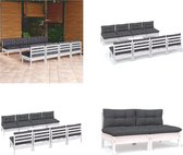 vidaXL 9-delige Loungeset met kussens massief grenenhout - Loungeset - Loungesets - Lounge Set - Lounge Sets