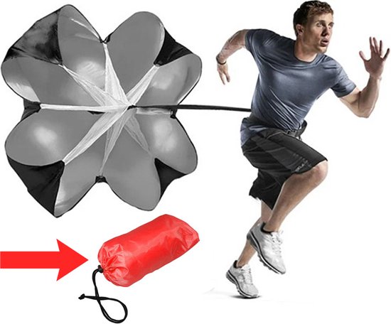 Running parachute - Weerstandsparachute - Fitness parachute - Power training - Resistance parachute - 5 tot 15 KG kracht - Rood