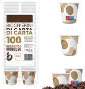 100 tasses à café, papier, 65 ml, remise sur quantité, pack de 50 tasses à café biodégradables, tasses à café multi-usages (quantité 1000 verres) Fabriqué en Italie