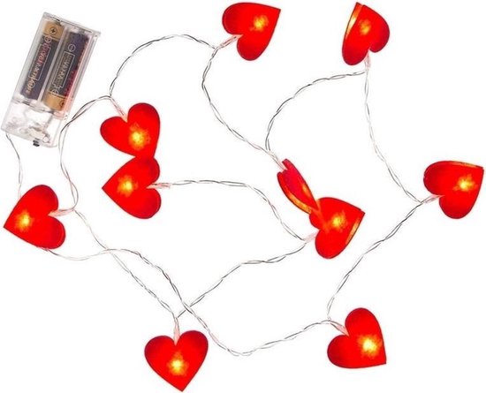 Finnacle - "120cm Lichtsnoer met Rode Hartjes - Perfect voor Valentijn, Liefde & Verliefdheid!"