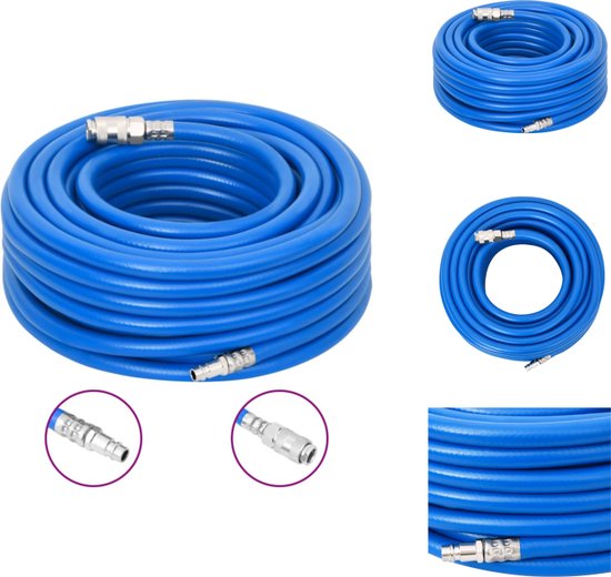 vidaXL Compressorslang - 10m - 9mm x 14mm - PVC - Blauw - Aanvoerslang