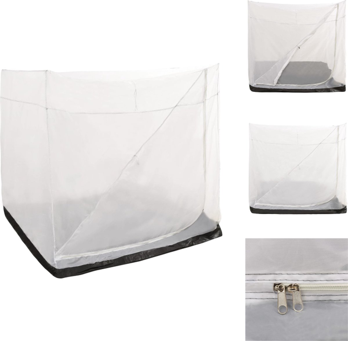vidaXL Binnentent Universeel - Slaapgedeelte - Ademend polyester - Robuuste vloer - Eenvoudige installatie - Lichtgrijs - Tent