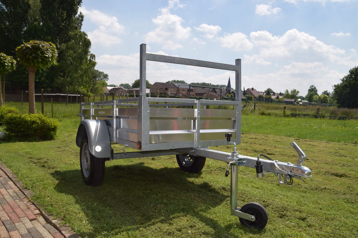 Aluminium aanhangwagen 150x100cm met 1 as van 750kg