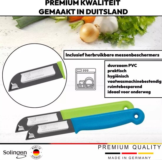 Solingen Schilmesje Duits - Paars - RVS 16 cm. met beschermhoes - 10 stuks