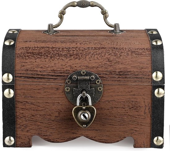 Houten Schatkist, Kleine Houten Vintage Sieraden