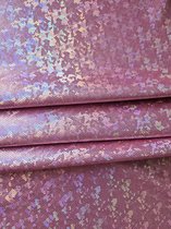 Glitter stof - 1 meter - Roze glans feest glitters Lycra super stretch 4 way spandex