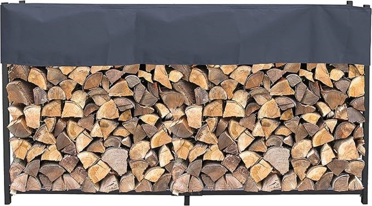 Brandhoutrek - Firewood Rack Metal Firewood Rack for Indoor and Outdoor 200 x 25 x 115 cm