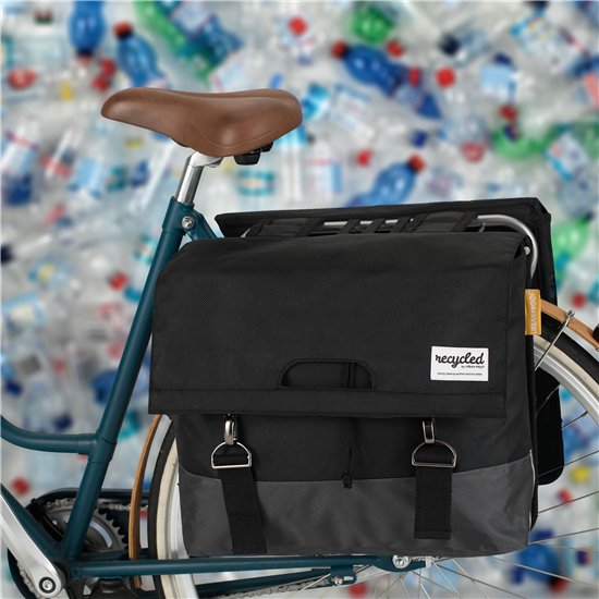 Gerecyclede dubbele fietstas Urban Proof - 2 x 27,5 Liter - L42xB19xH34 cm - zwart/grijs van Urban Proof — afbeelding 5