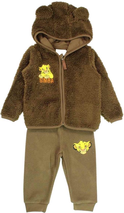 Disney Lion King Set - Baby - Fleece - Bruin - Maat 74/80 - Tot 12 Maanden