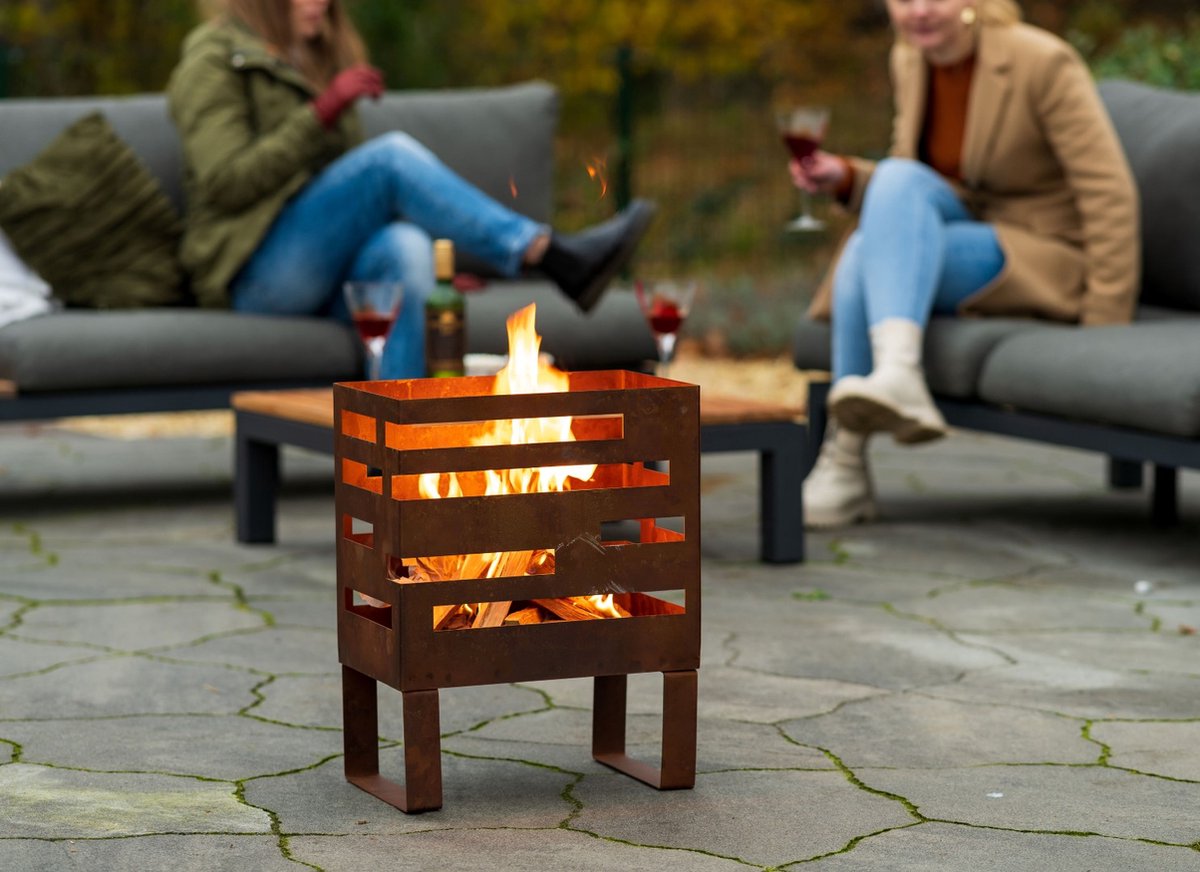 RedFire Madison Fire Bowl - Corten Look - 38 x 23 x 50 cm