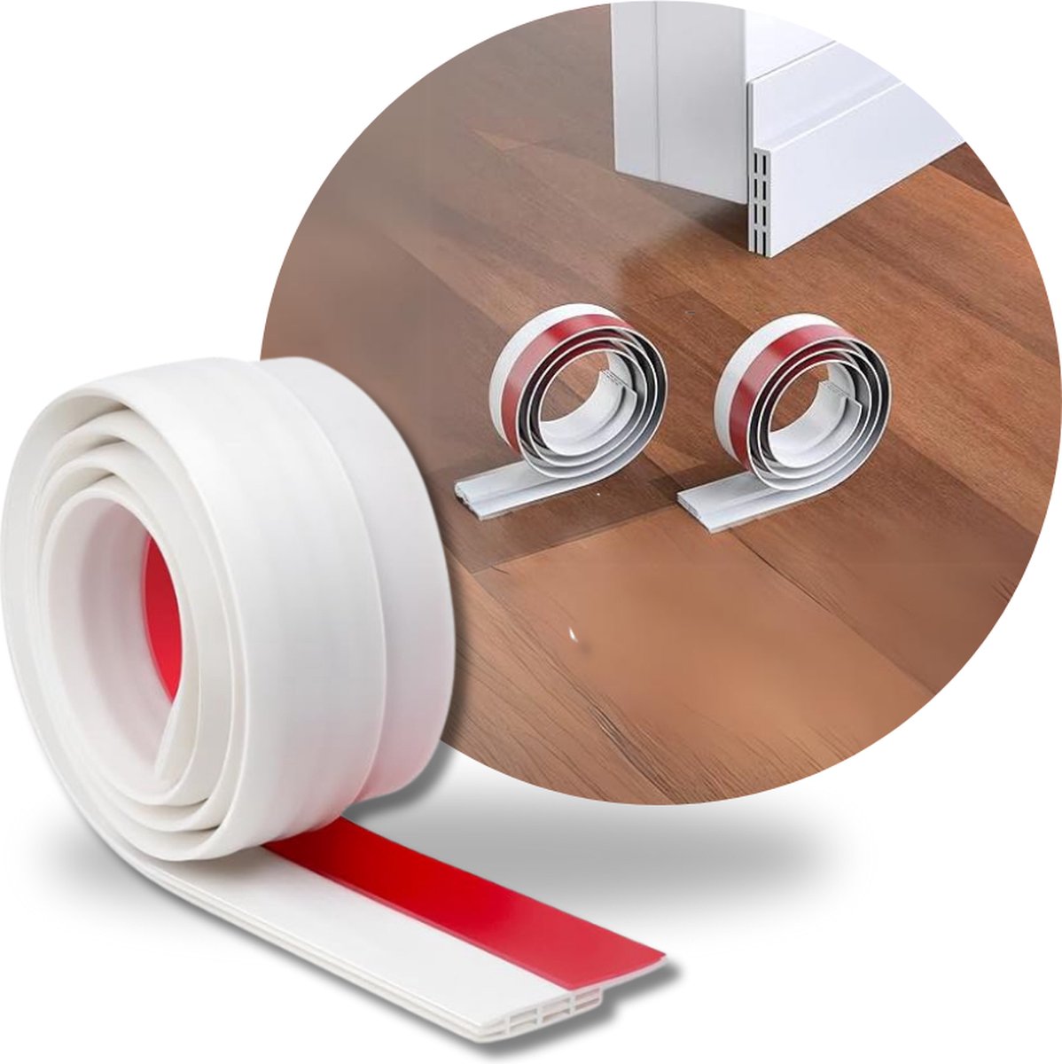 Avoid - Tochtstopper - 100 cm x 5 cm - Isolatie - Tochtstrips voor deuren - Tochtstrip - Tochtband – Isolatie - Voor Zomer en Winter – Wit