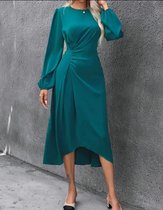 Sexy elegant corrigerende petrolblue blauw jurk tuniek jurk maat XL