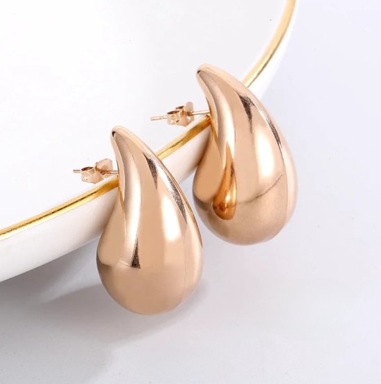 Boucles D'oreilles Gouttes En Acier Inoxydable, Couleur Rose Saumon Beige – Légeres Et Faites Main
