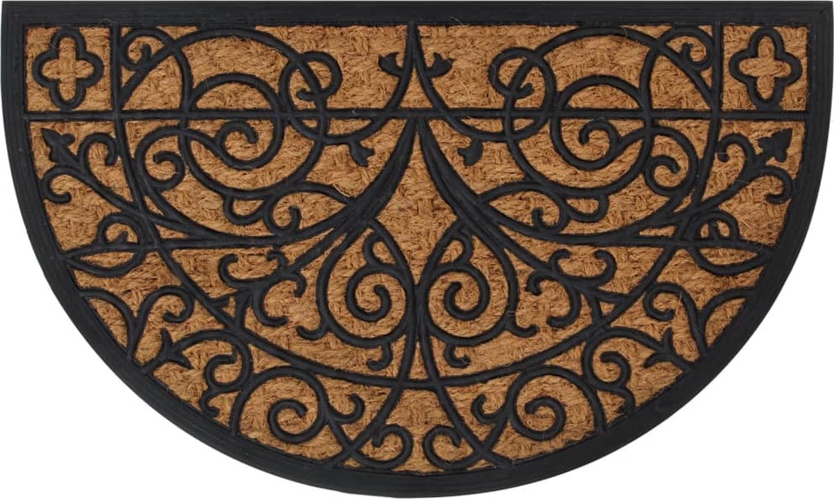 vidaXL - Deurmat - halfrond - 45x75 - cm - rubber - en - kokosvezel