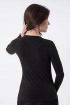Mode Lotus Katoen Lange Mauw Dames Onderhemd Kleur:Zwart Maat L