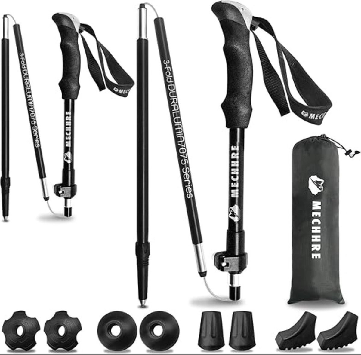Opvouwbare wandelstokken/wandelstokken, nordic walkingstokken, verstelbare... bol