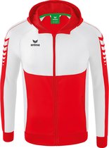 ERIMA Six Wings Trainingsjack Met Capuchon Rood-Wit Maat L