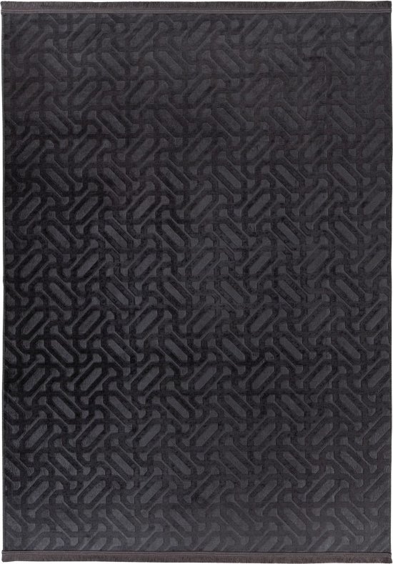 Damla | Laagpolig Vloerkleed | Graphite | Hoogwaardige Kwaliteit | 80x140 cm