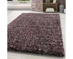 Tapis Flycarpets Lorium - Rouge / Grijs / Wit - Poils hauts - 280x380 cm