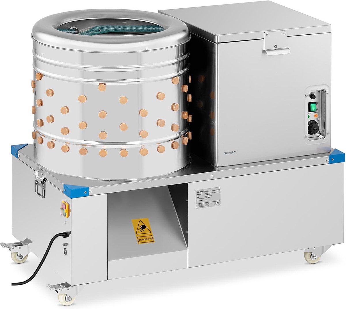 2-in-1 Plukmachine en broeiketel voor gevogelte - drum 60 cm - 5 - 6 kippen per minuut - Wiesenfield