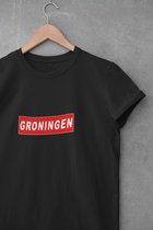 Shirt - Groningen - Wurban Wear | Grappig shirt | Leuk cadeau| Unisex tshirt | FC Groningen | Groninger museum | Wit & Zwart