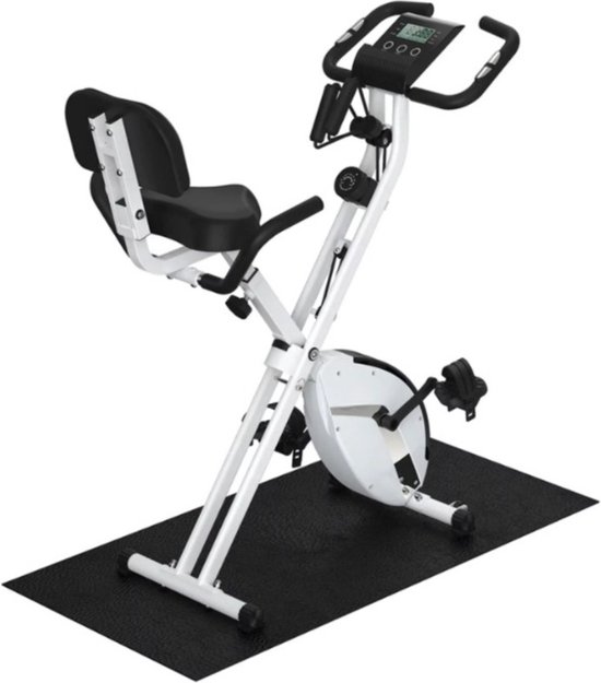 HOMCOM Hometrainer, Trainingsfiets Met 8 Niveaus Magnetische Weerstand Staal Wit 43 X 97~12fp8aqk9t801