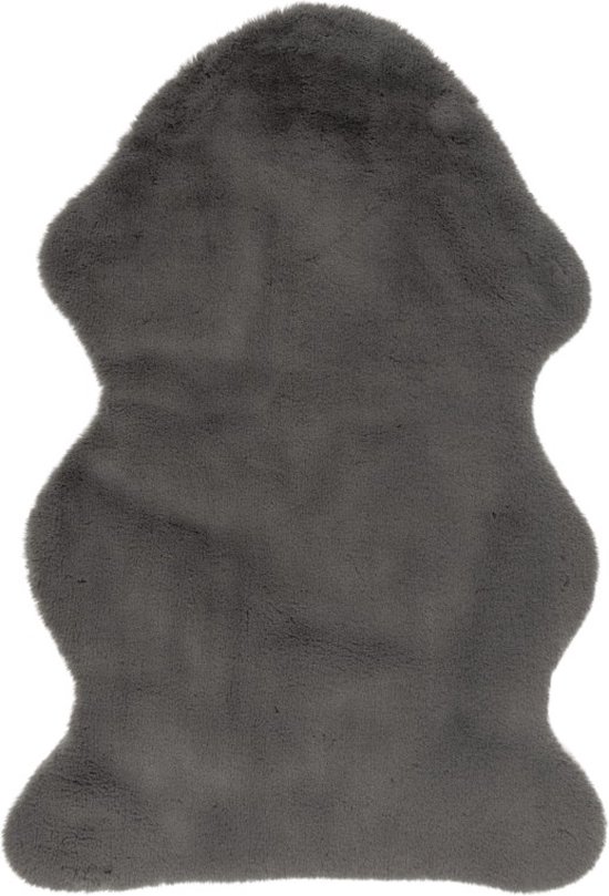 Cosy | Hoogpolig Vloerkleed | Organische Vorm | Grey | Hoogwaardige Kwaliteit | 60x90 cm