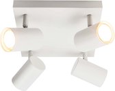 Ledvion LED Plafondspot Wit 4-lichts - Dimbaar - 5W - 2700K - Kantelbaar