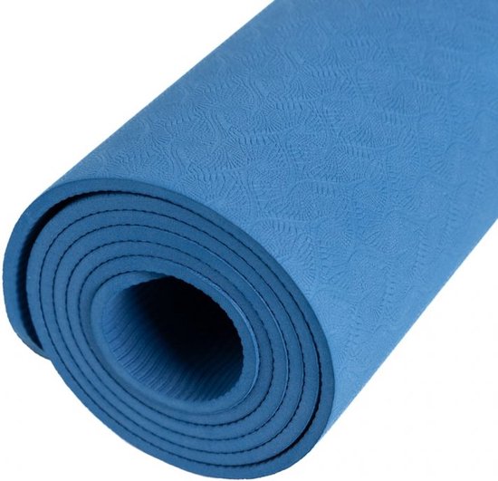 Spiru TPE Yogamat Navy Blauw – Extra Dik – 6 mm – 183 x 61 cm weekenddeal — afbeelding 3