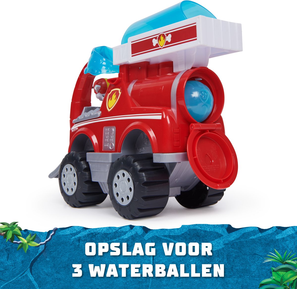 PAW Patrol Jungle Pups - Marshall's Olifant-brandweerwagen met projectielwerper - speelgoedauto met speelfiguur — cadeau in Spellen & Speelgoed - foto 5