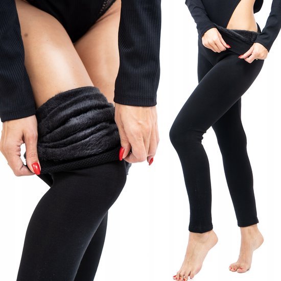 Fleece Panty - Zwart - Naadloos - Maat L/XL - Gevoerd - Thermo Legging - Dames - Seamless - Warme Winter Legging - Panty van TikTok - Sterke Panty - Zacht