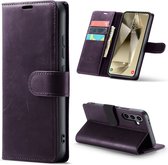 Casemania Hoesje Geschikt voor Samsung Galaxy S24 Deep Purple - Leather Book Case