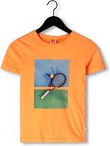 AO76 Mat T-shirt Tennis Polo's & T-shirts Jongens - Polo shirt - Oranje - Maat 104