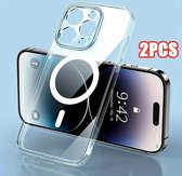 2 stuks Upgrade Uw Magsafe Iphone Magsafe Duidelijke Magnetische Draadloze Oplaadanimatie Case Bundel Voor Iphone 15