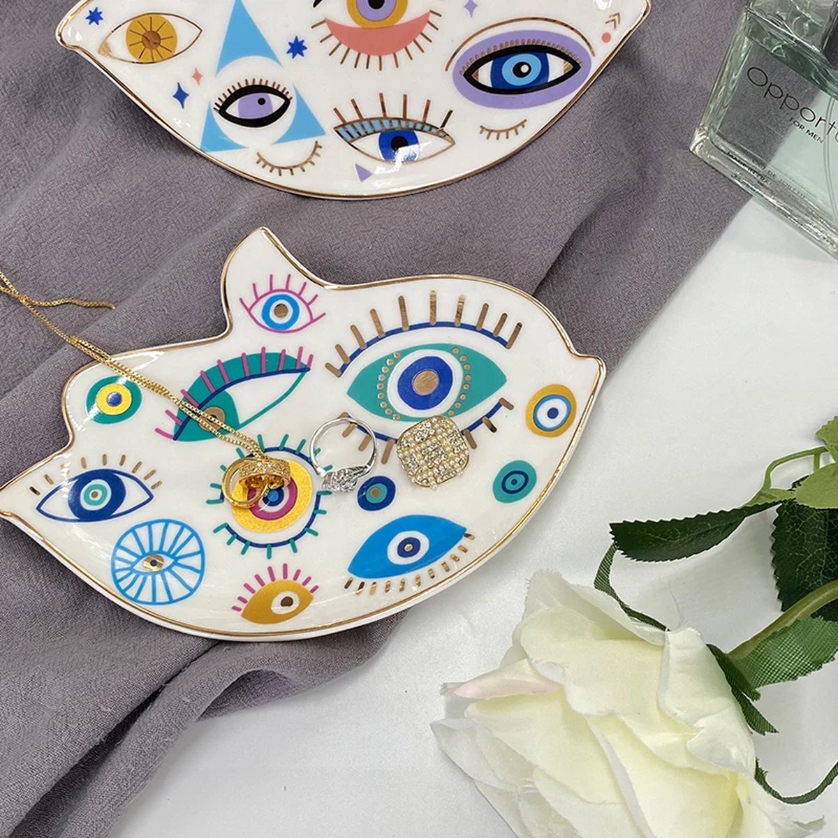 Sieraden Schaal - Decoratieve Schaal - Sieraden Houder - Evil Eye - Blauw